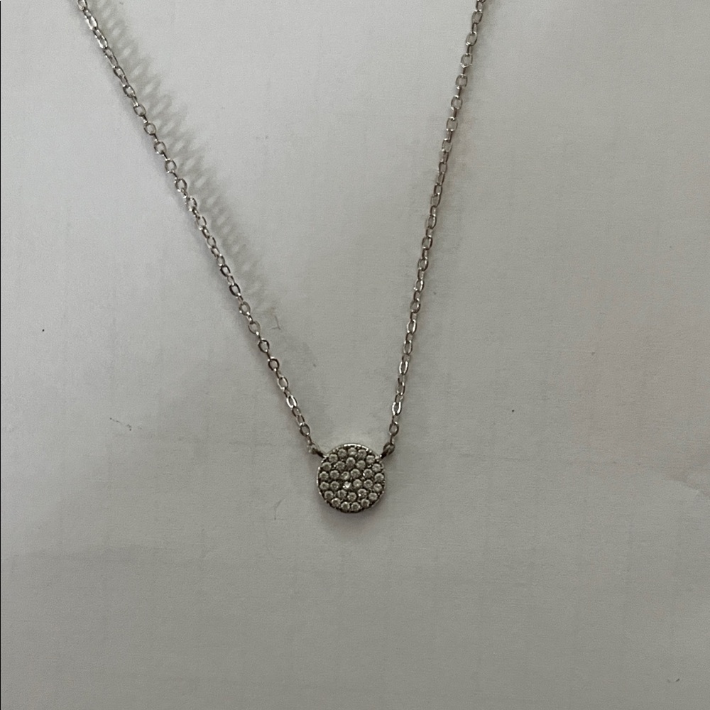 Pavé Disc Pendant Necklace